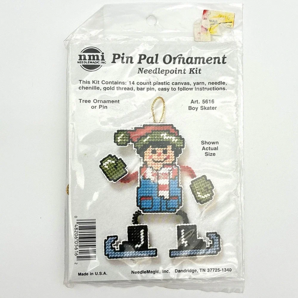 NMI Pin Pal Ornament Needlepoint Canvas Kit Lot of 7 Christmas Santa Elf NOS